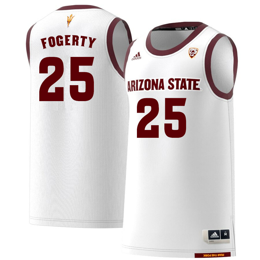 Men #25 Grant Fogerty Arizona State Sun Devils College Basketball Jerseys Sale-White